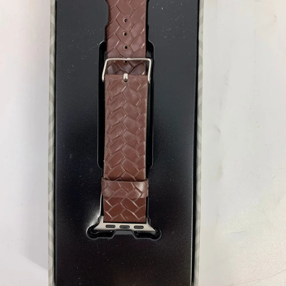 Posh Tech Woven Brown Leather‎ Apple Watch Band Strap 38mm 40mm 41mm